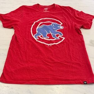 47 Red T-Shirt with Blue Chicago Cubs Logo